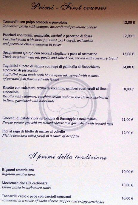 Menu di Osteria Via Mantova 