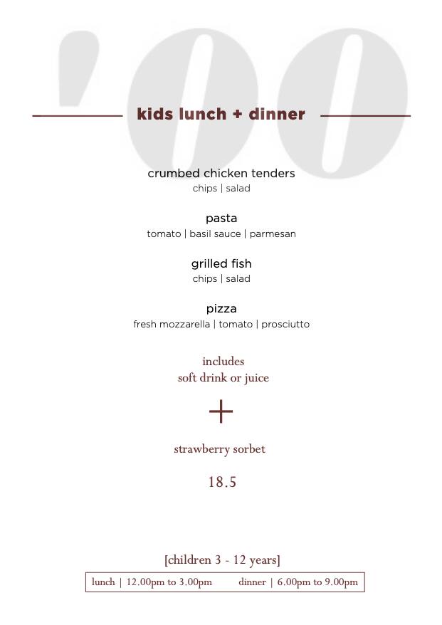 Menu at Hundred Acre Bar, Brisbane City, Carawa St