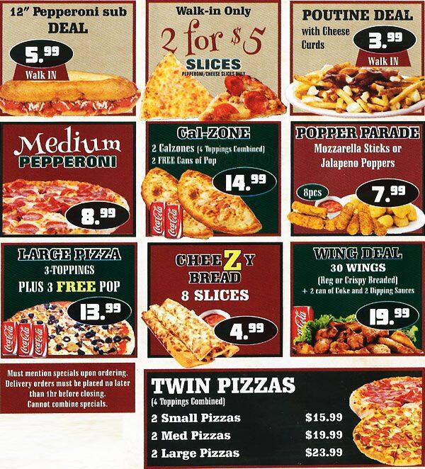 Menu at Pizza Lovers restaurant, Ottawa, 800 Hunt Club Rd 4