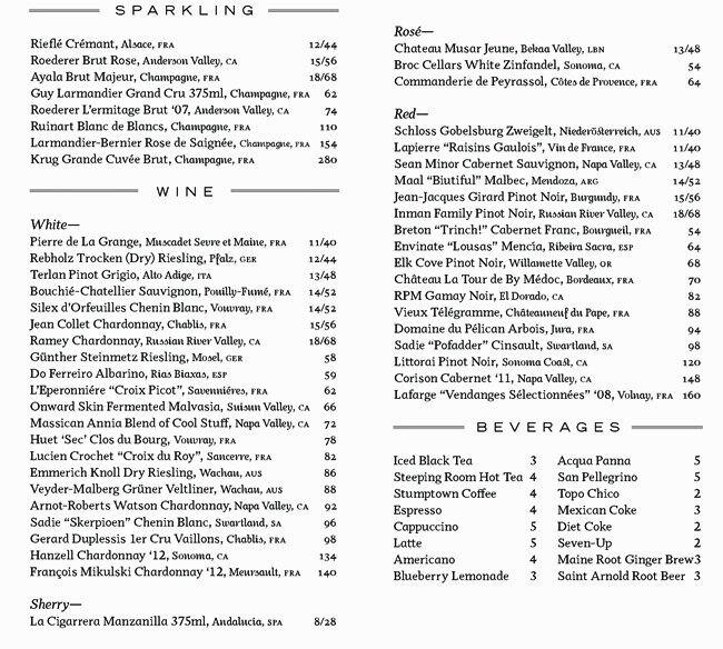 Menu at Clark's Oyster Bar—Austin, Austin