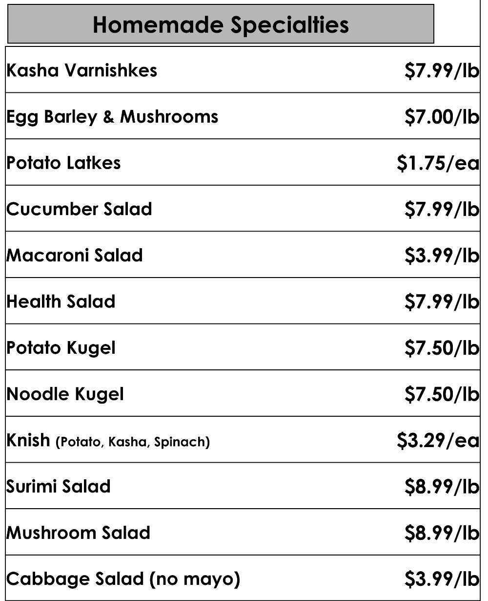 Menu at Sage Bagel & Deli restaurant, Hallandale Beach