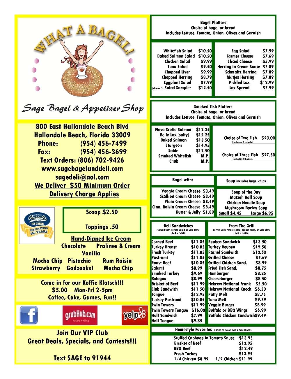 Sage Bagel & Deli Menu, Menu for Sage Bagel & Deli, Hollywood