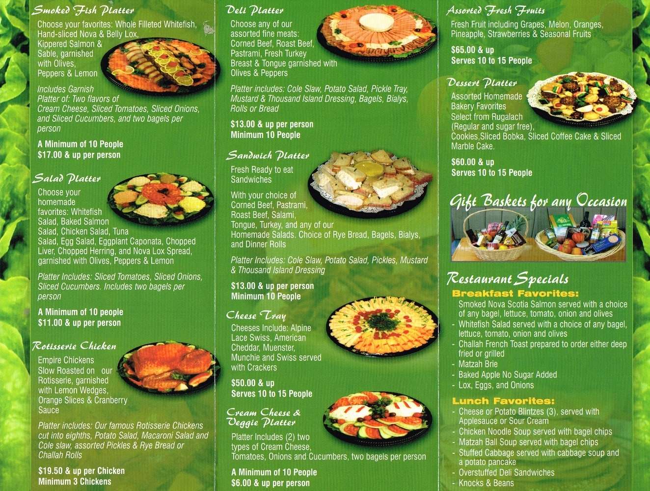 Menu at Sage Bagel & Deli restaurant, Hallandale Beach