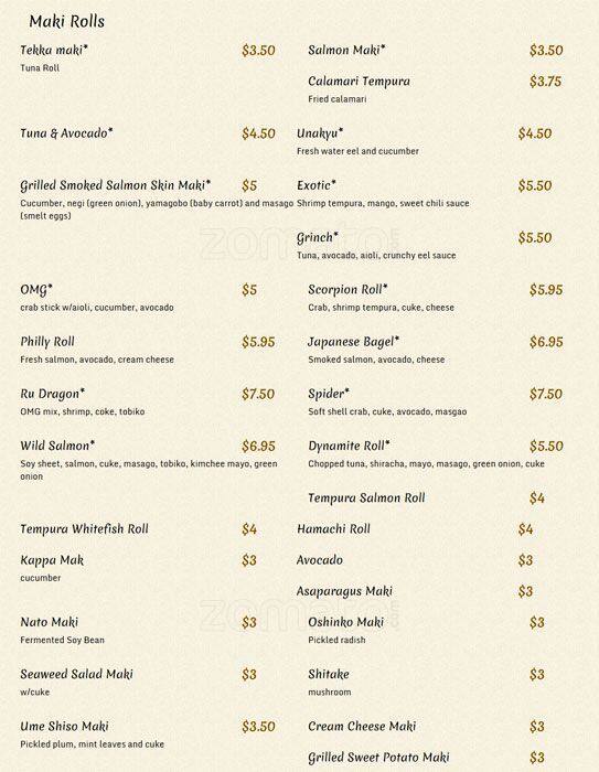 Ru Sans Menu Menu For Ru Sans Dilworth Charlotte