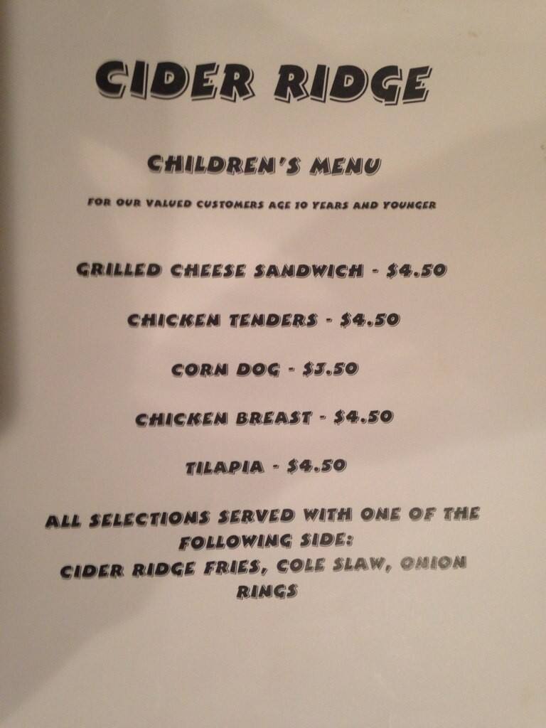 Carta de Cider Ridge