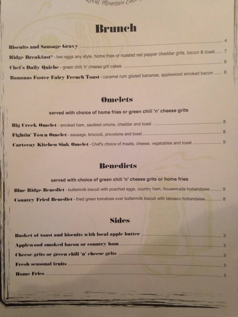 Cider Ridge Menu, Menu for Cider Ridge, Ellijay, Ellijay Urbanspoon/Zomato