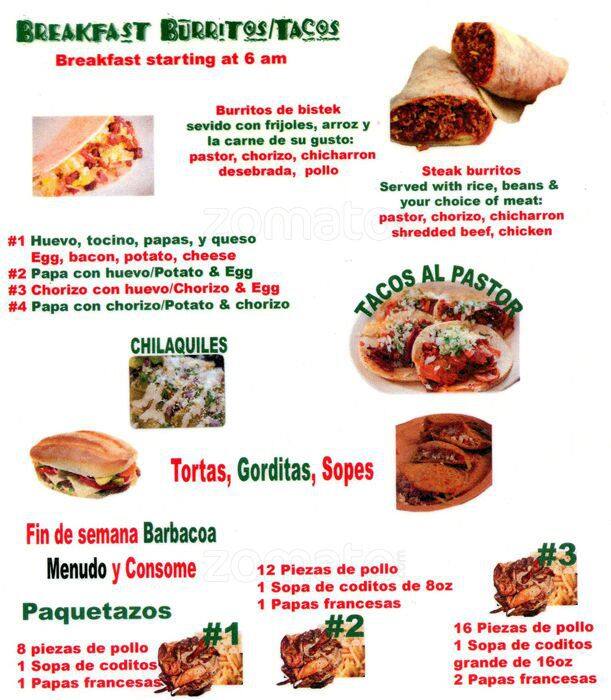 Tortilleria El Rinconcito Menu Urbanspoon/Zomato