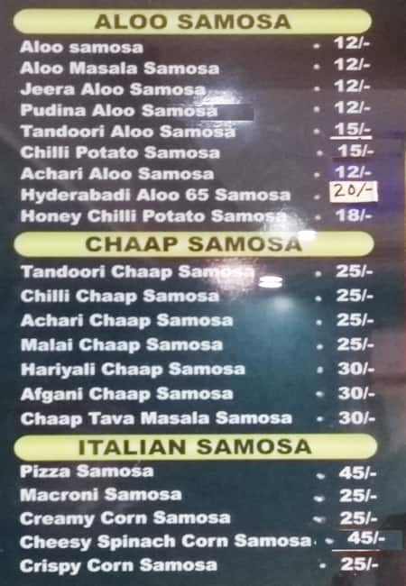 Medley Samosa Lounge Menu Menu For Medley Samosa Lounge Uttam Nagar 