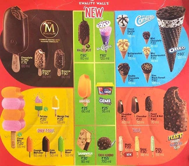 Kwality Wall's Ice Cream And More menu