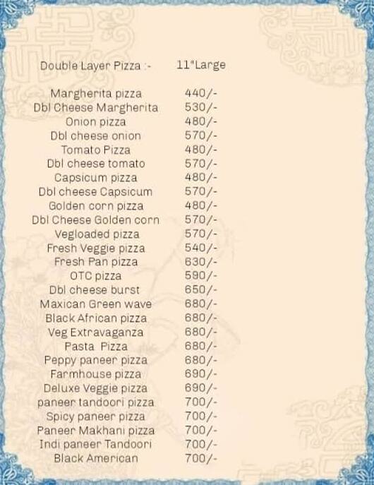 Menu of Pizza Da Dhaba Cafe, Jhotwara, Jaipur