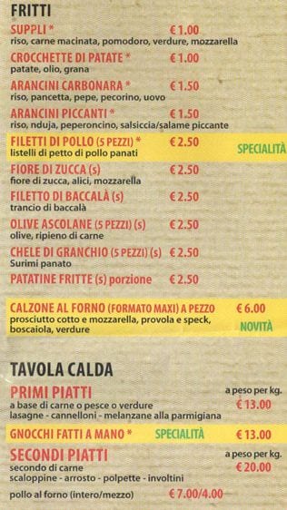 Oggi Pizza Speisekarte