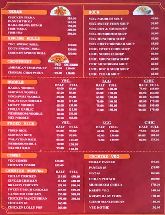 Menu of New Inn Restaurant, TT Nagar, Bhopal