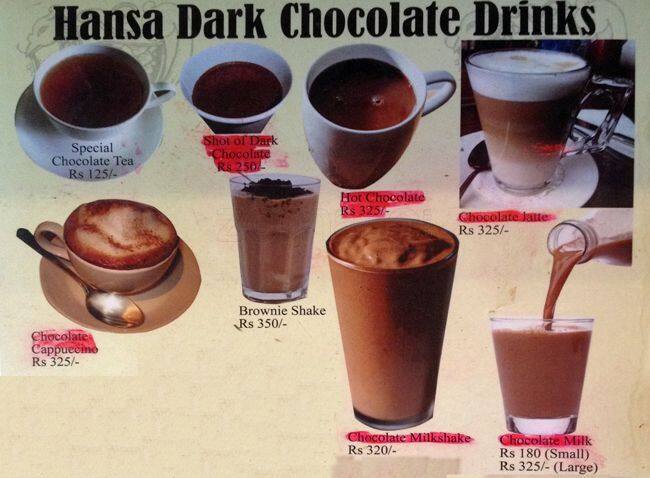 Hansa Coffee menu