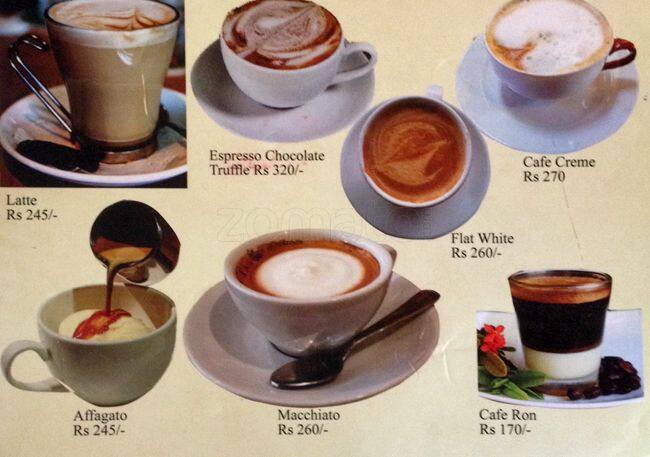 Hansa Coffee menu