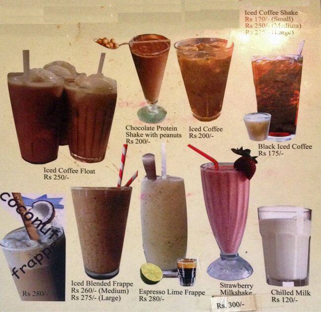 Hansa Coffee menu