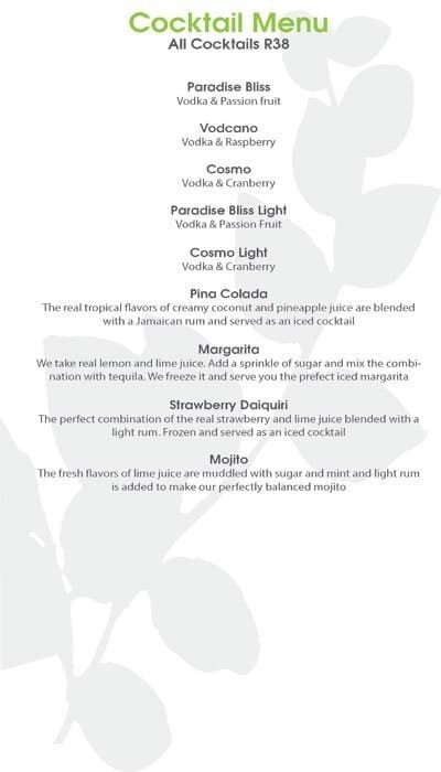 EnGedi menu