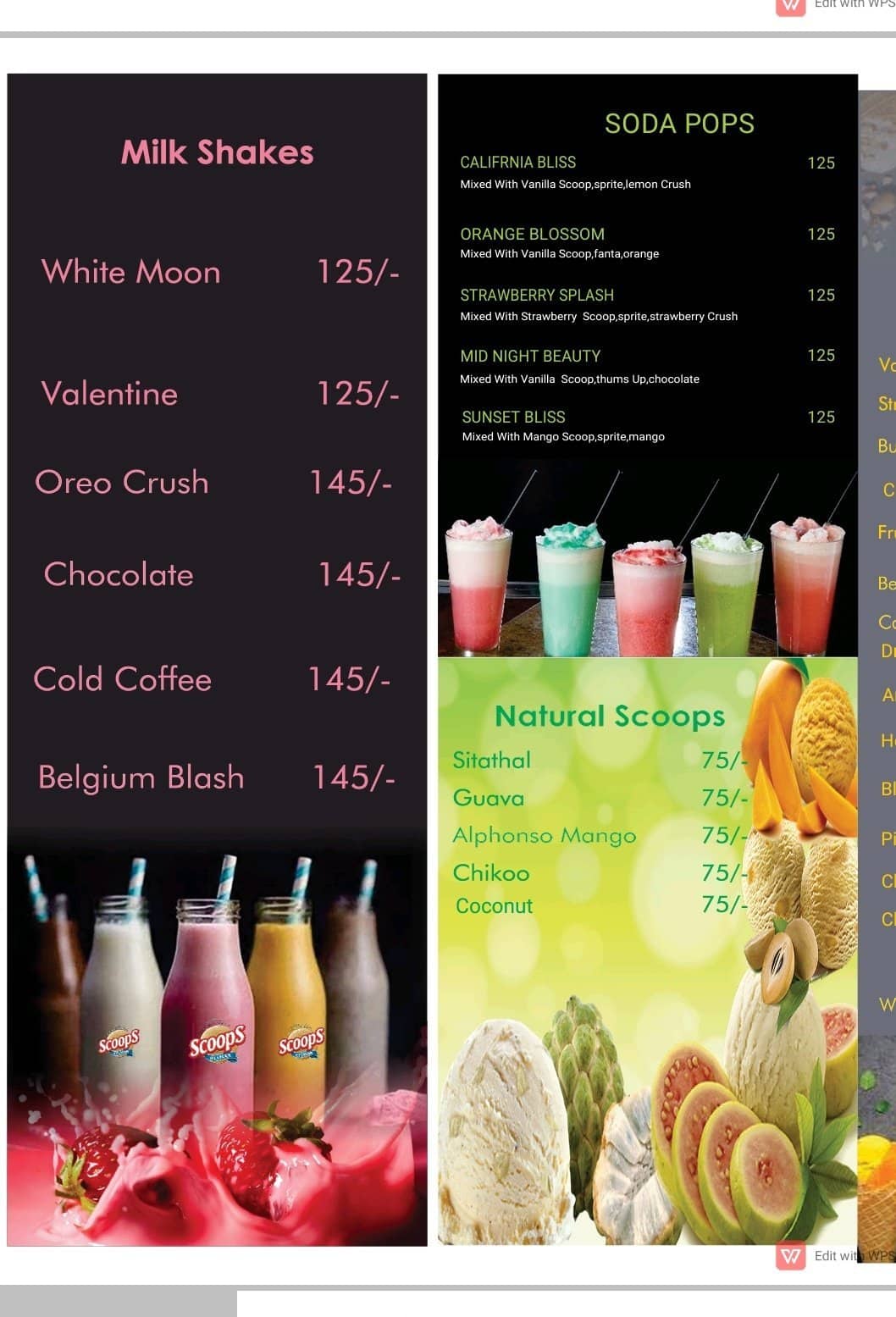 Menu at Scoops Ice Cream, Hyderabad, 43114/2/A