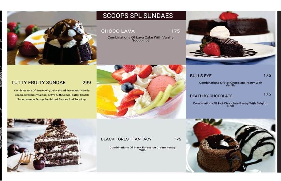 Menu at Scoops Ice Cream, Hyderabad, 43114/2/A