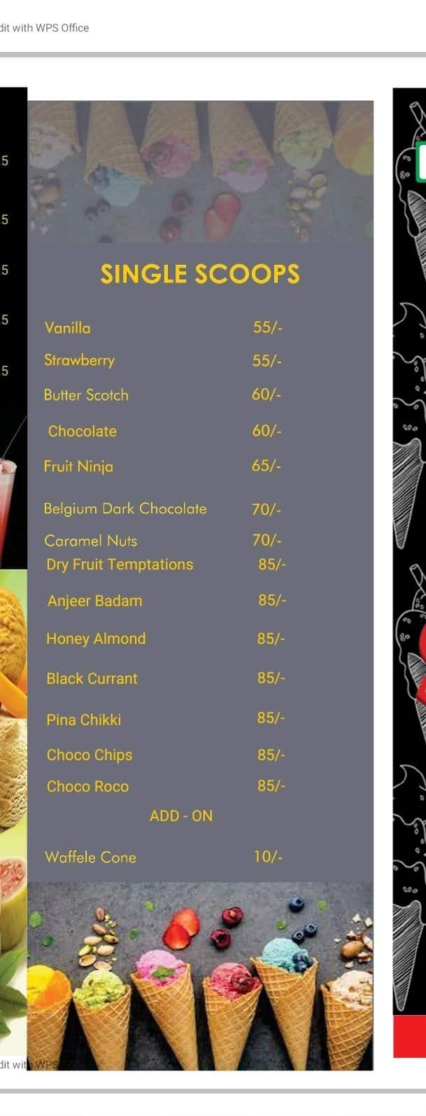 Menu at Scoops Ice Cream, Hyderabad, 43114/2/A