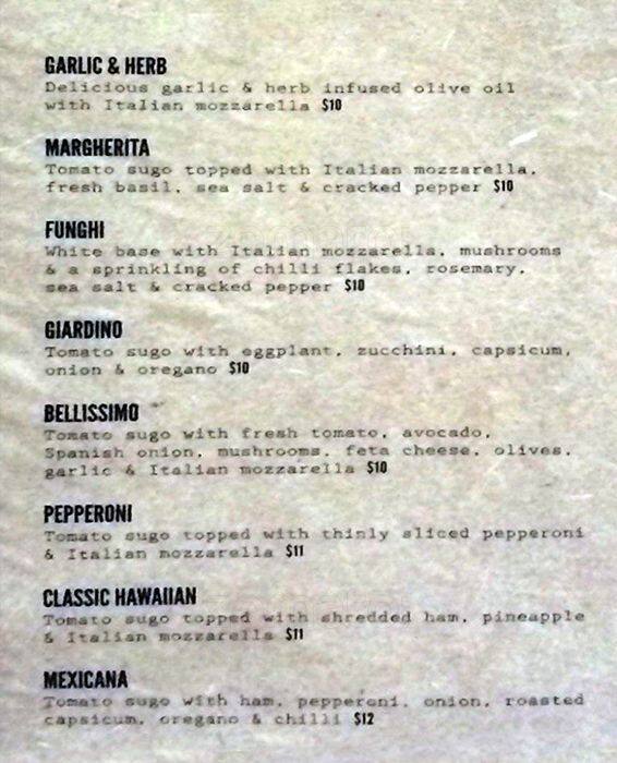 Café Bytes menu