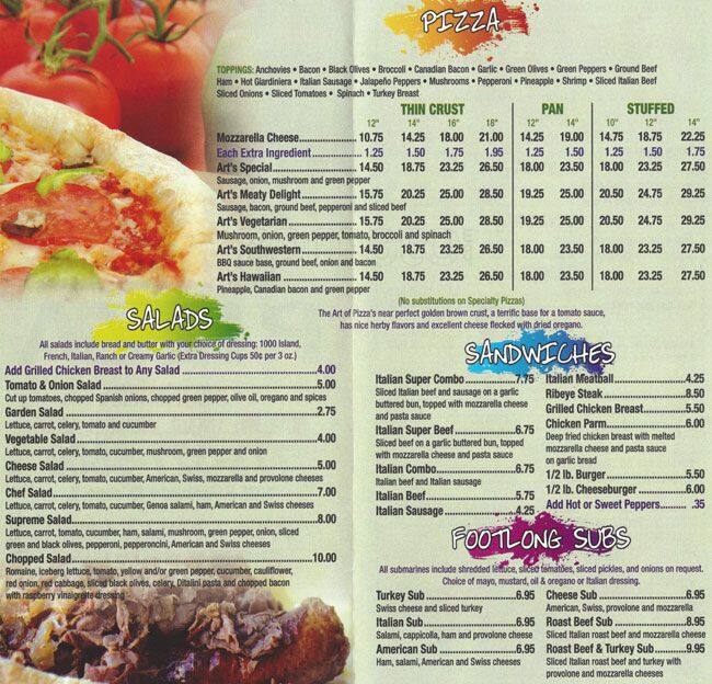 Art of Pizza Menu, Menu for Art of Pizza, Lakeview, Chicago