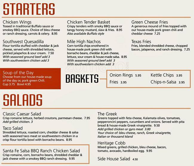 Menu at Heritage Grill pub & bar, Westminster