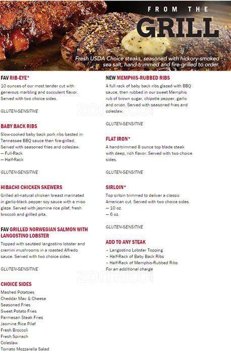 Menu at TGI Fridays restaurant, Dallas, Belt Line Rd