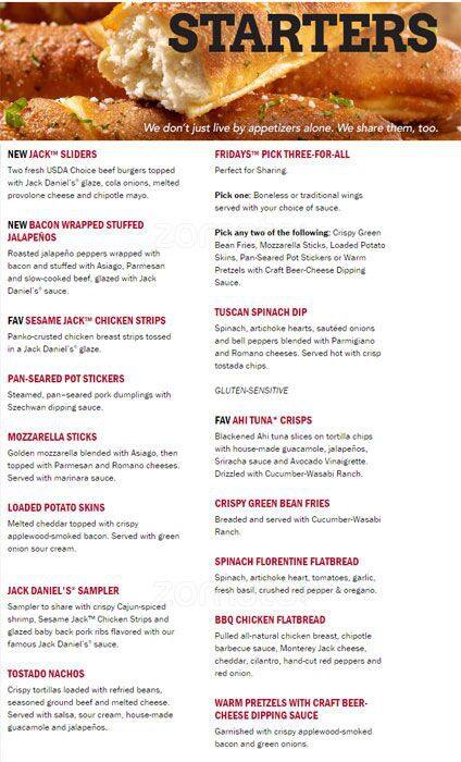 TGI Friday Menu, Menu for TGI Friday, Addison, Addison - Urbanspoon/Zomato