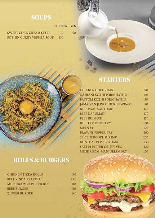 Menu of Spice Berg, Kaloor, Kochi