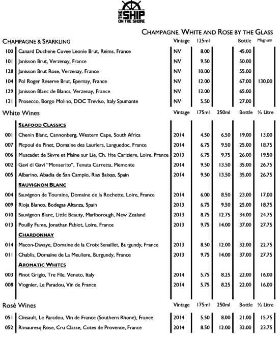 Menu at Brass Monkey Shore pub & bar, Edinburgh, 44 Queen Charlotte St