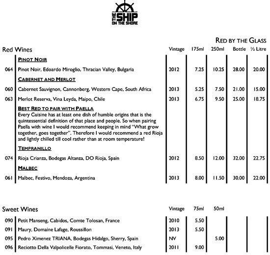 Menu at Brass Monkey Shore pub & bar, Edinburgh, 44 Queen Charlotte St