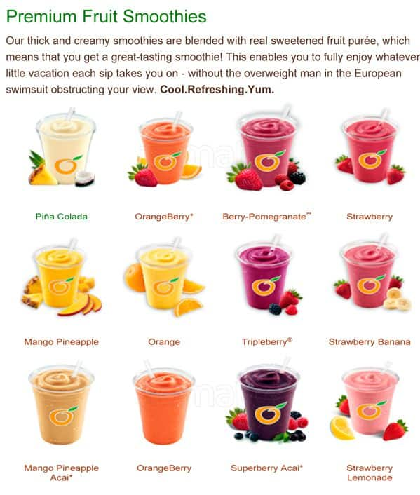 orange julius menu