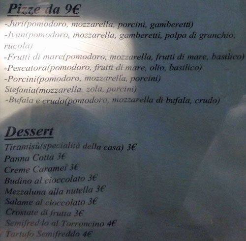 Menu di Aquarius 