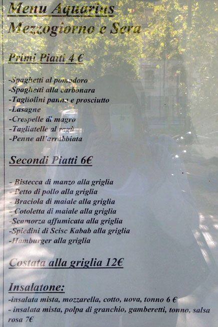 Menu di Aquarius 
