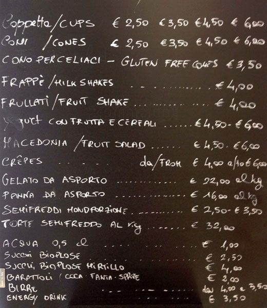 Menu di The Taste Gelato 