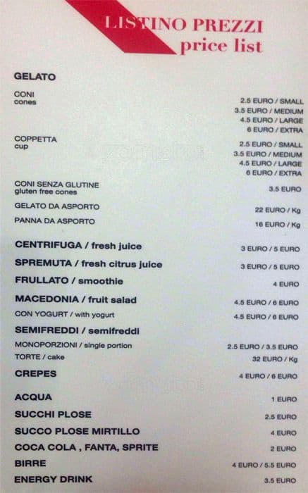 Menu di The Taste Gelato 