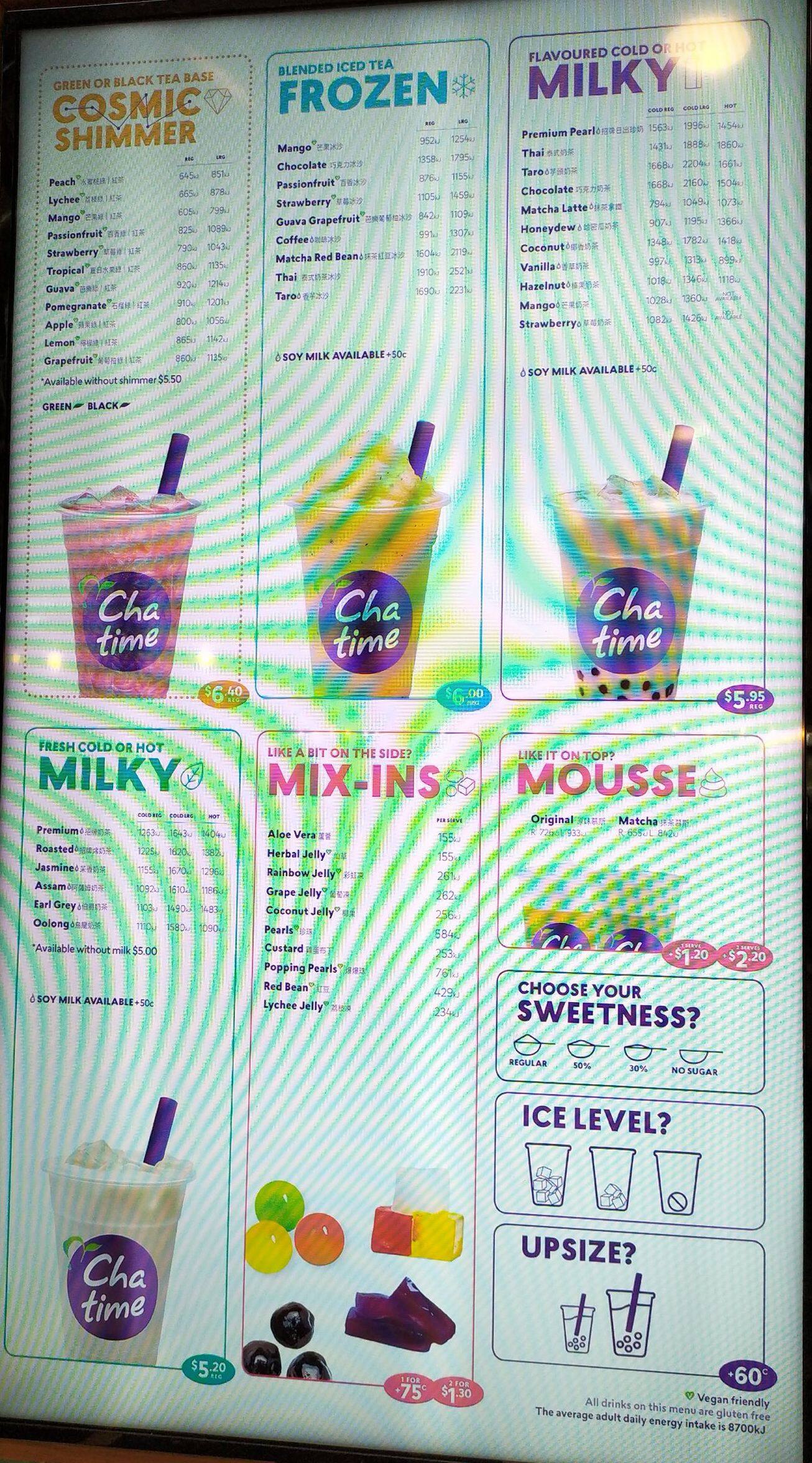 Chatime Menu Chatime Boqueria Bubble Tea Barcelona El Congres I Els 