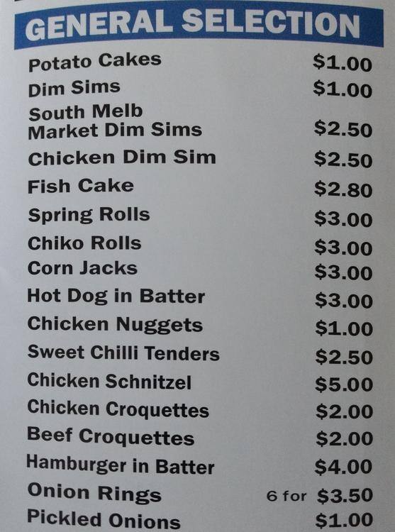 Menu at Rock’n Fish Stables Mill Park fast food, Mill Park