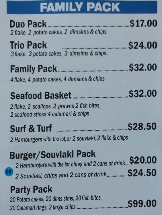 Menu at Rock’n Fish Stables Mill Park fast food, Mill Park