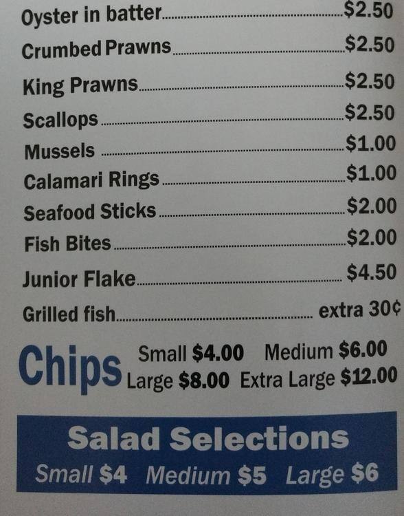 Menu at Rock’n Fish Stables Mill Park fast food, Mill Park