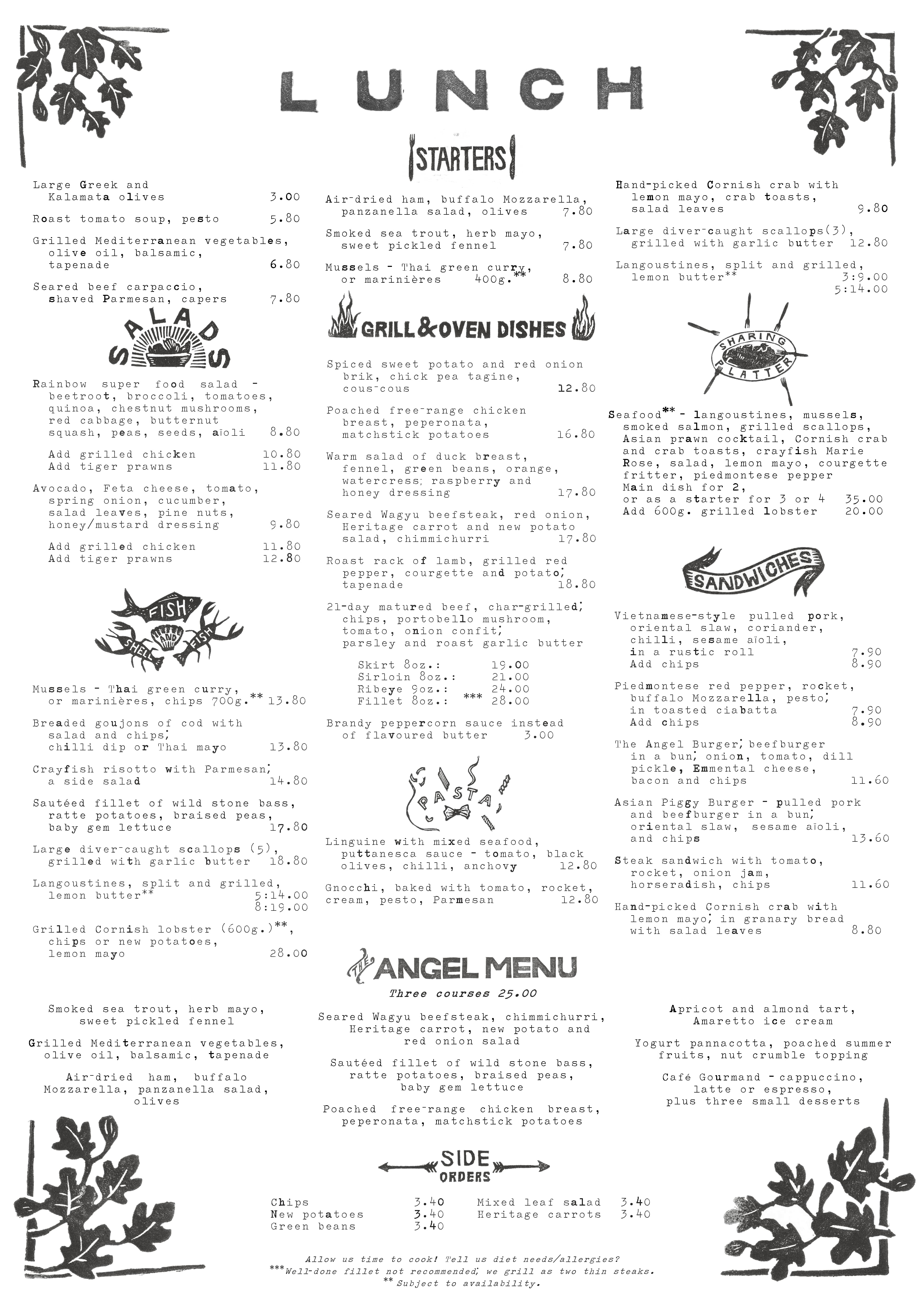 hotel angeleno restaurant menu