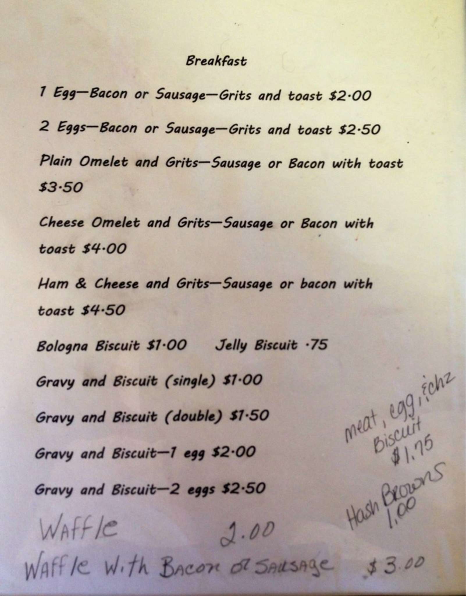 Carta de Triangle Grill