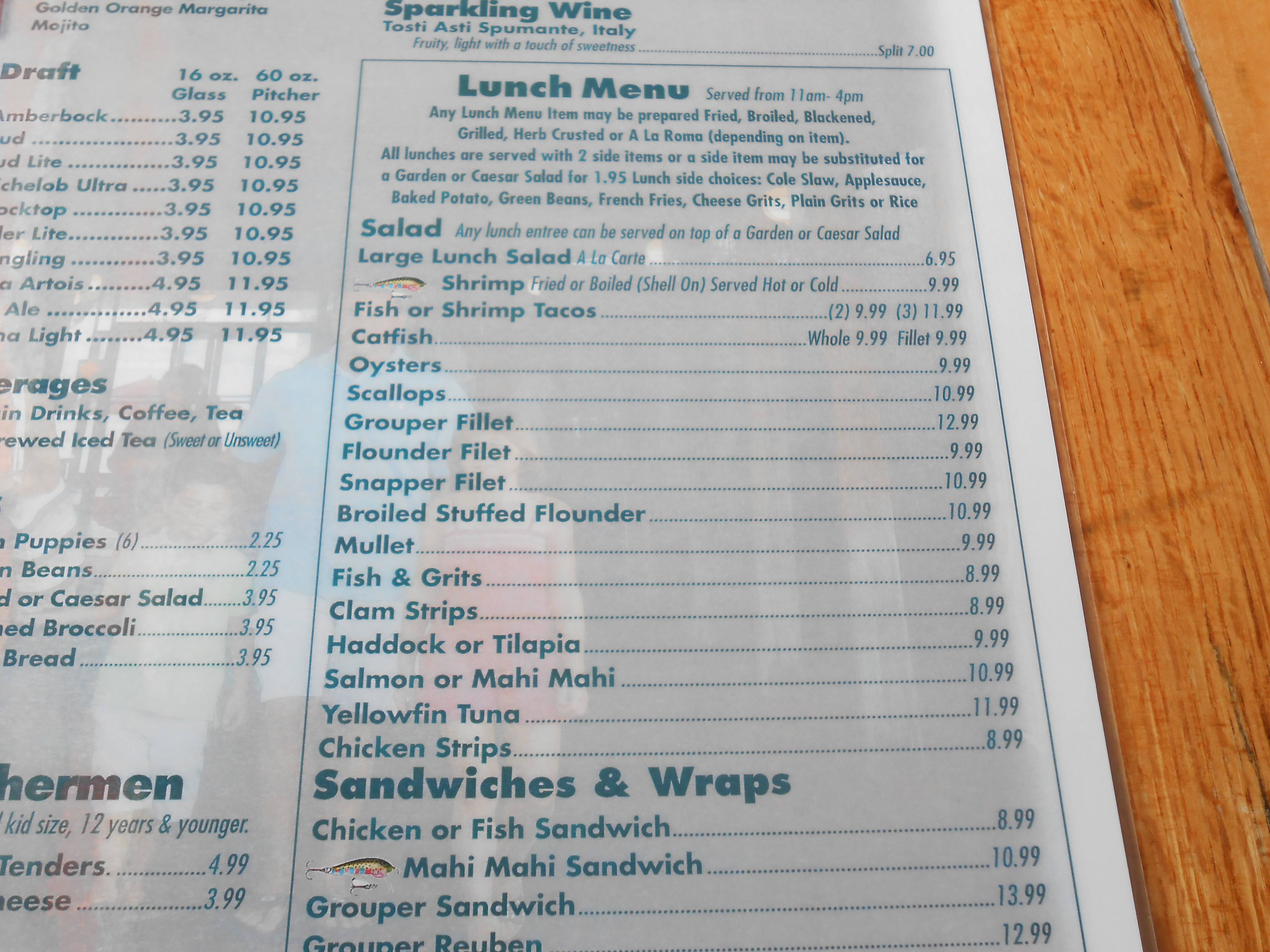 Menu at Three Fishermen Seafood Restaurant, North Fort Myers, N Cleveland Ave