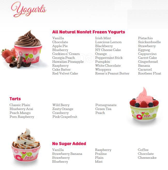 Yofresh Yogurt Cafe Menu, Menu for Yofresh Yogurt Cafe, Sugar Land