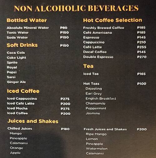 Menu At Prime Cafe - B Hotel Alabang, Muntinlupa