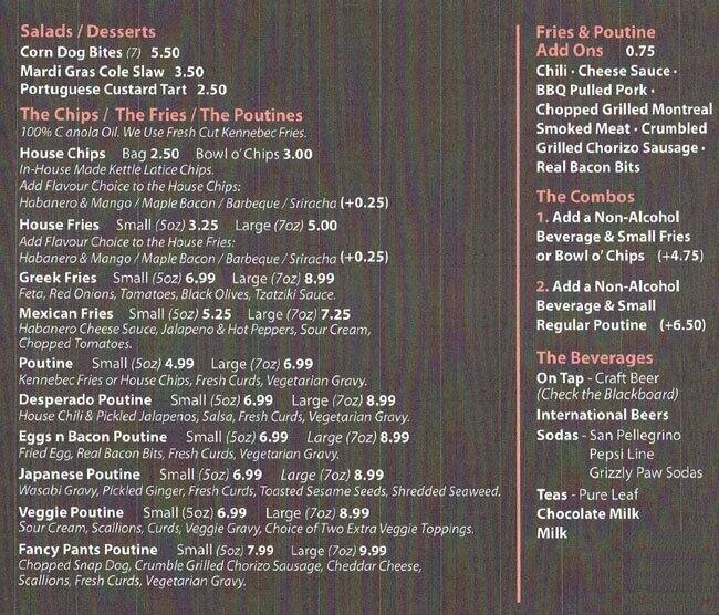 Menu at Fat Franks Dog House fast food, Edmonton