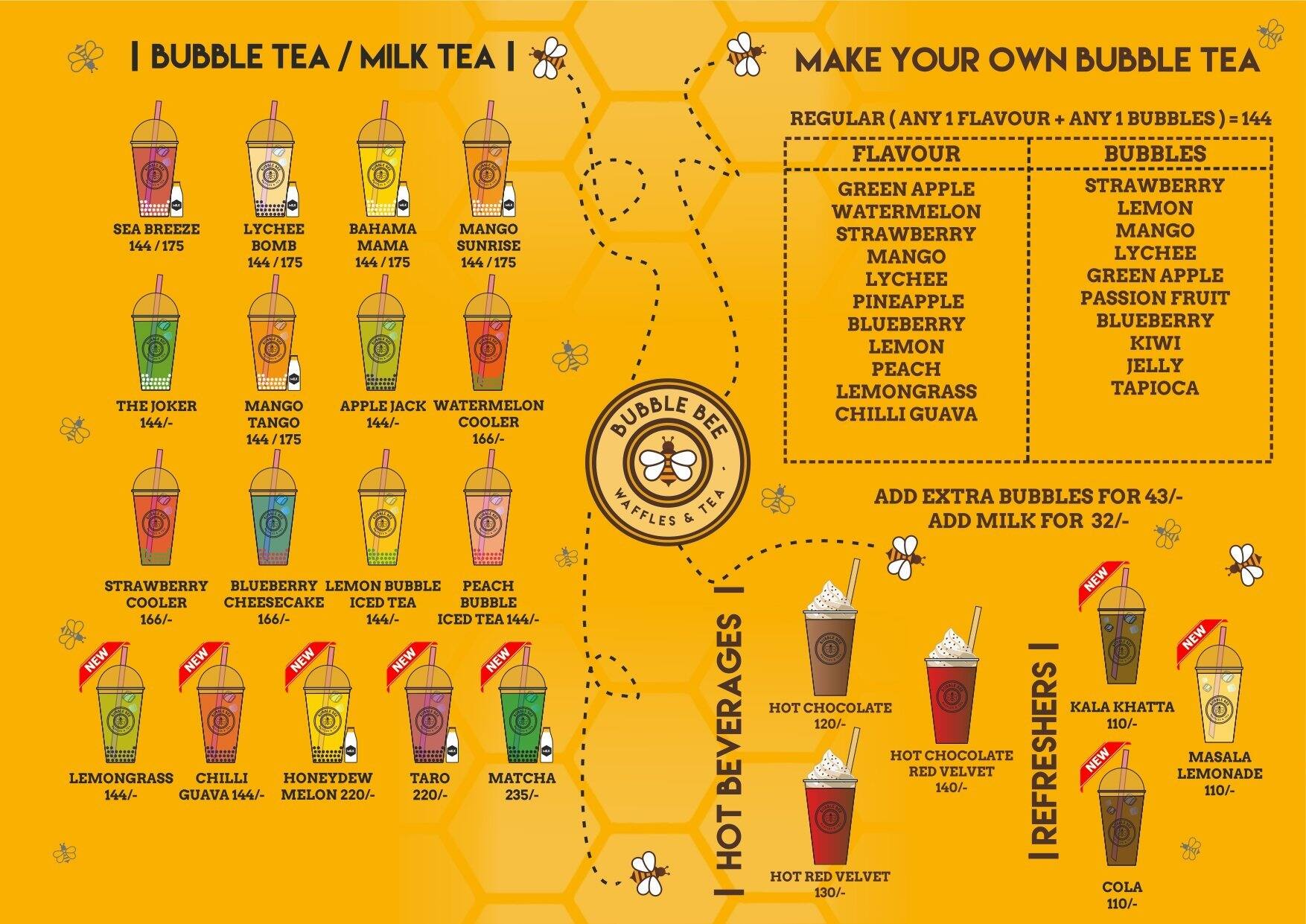 Menu  Bubble Bee Tea