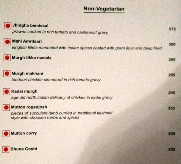 Sheila Restaurant - Hotel Arya menu