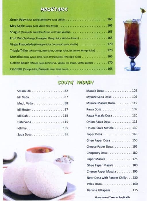 Classic pure veg Andheri East menu