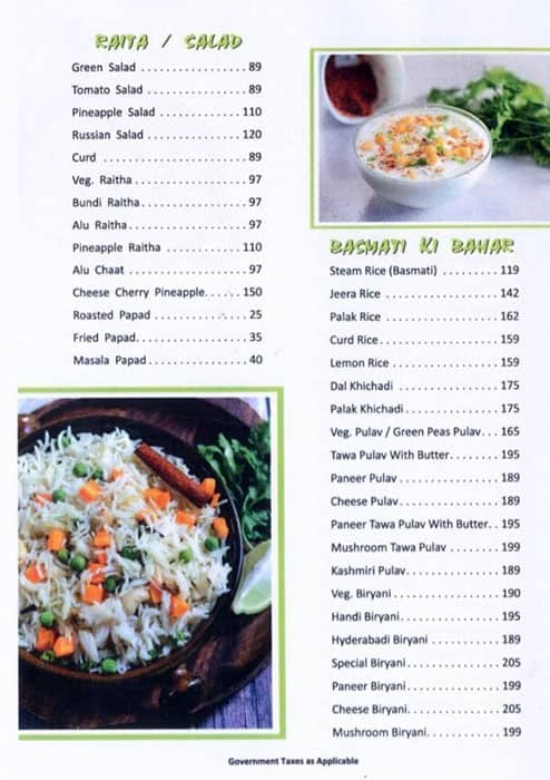 Classic pure veg Andheri East menu